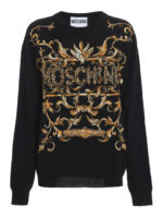 Maglione girocollo con intarsi