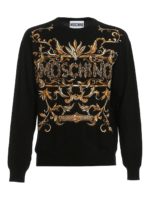 Maglione in lana merino intarsio logo