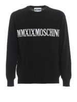 Pull in lana vergine con intarsio logo