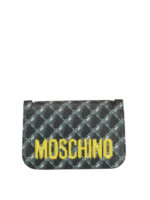 Borsa a tracolla in pelle con stampa pixel