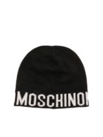 Berretto nero con motivo logo Moschino