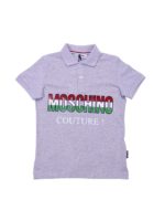 Polo grigia con logo bandiera italiana