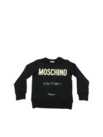 Felpa nera con logo laminato dorato