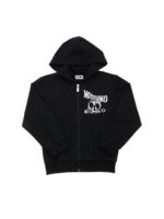 Felpa nera con zip e logo Double Question Mar