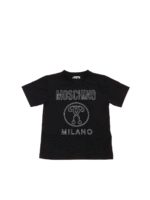 T-shirt nera con logo Double Question Mark