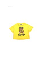 T-shirt crop logo Teddy gialla