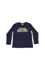 T-shirt blu con stampa teddy