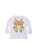 T-shirt bianca con stampa Moschino Couture