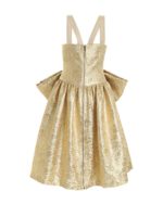 Abito color oro con maxi fiocco