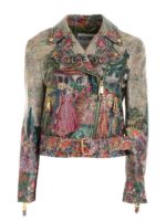 Biker multicolor stampa effetto punto croce