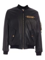 Bomber nero con logo metallico