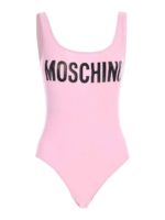 Costume intero rosa con dettaglio logo