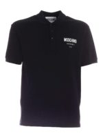 Polo nera con logo Moschino Couture