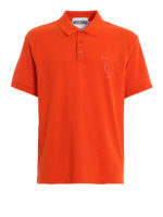 Polo rossa con stampa logo tono su tono