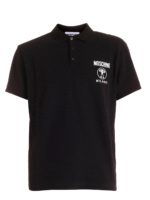 Polo nera con logo bianco