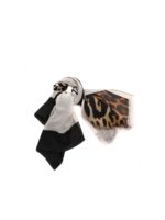 Pashmina colorblock animalier e bianca