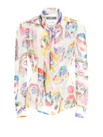 Camicia in seta stampa Faces