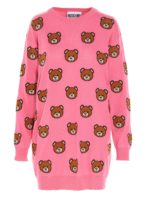 Vestito corto all-over Teddy Bear fucsia