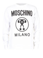 Felpa in cotone bianco con logo lettering