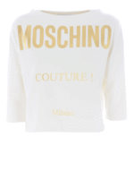 Felpa crop in cotone con stampa logo