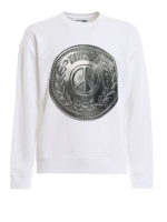Felpa bianca con stampa logo