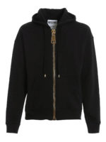 Felpa in cotone con cappuccio con maxi zip