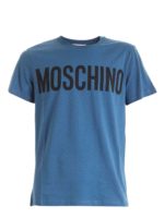 T-shirt con stampa logo blu