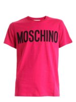 T-shirt con stampa logo fucsia