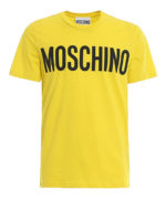 T-shirt gialla con stampa logo a contrasto