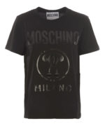 T-shirt nera con stampa Double Question Mark