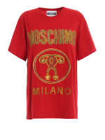 T-shirt over rossa con logo ricamato