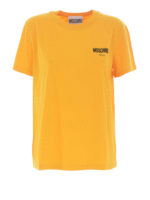 T-shirt in jersey con logo floccato