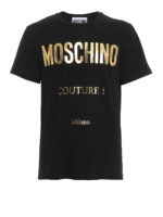 T-shirt stampa Moschino Couture  dorata