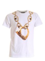 T-shirt bianca con stampa Ring dorata