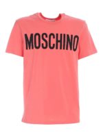 T-shirt rosa con logo lettering