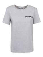 T-shirt melange con logo ricamato