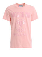 T-shirt rosa con stampa logo