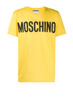 T-shirt gialla in jersey con stampa logo