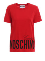 T-shirt rossa in cotone con logo