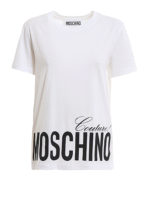 T-shirt bianca in cotone con logo