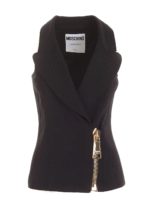 Gilet nero con maxi cerniera