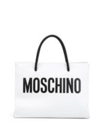 Shopper in pelle con stampa logo
