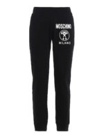 Joggers neri con stampa logo lettering