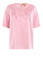 Blusa in raso con logo