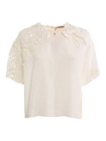 Blusa in crepe con dettaglio in macrame
