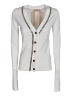 Cardigan con catena bianco