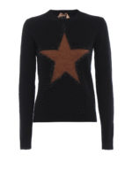Girocollo nero con intarsio a stella