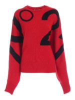 Pullover rosso con motivo nero