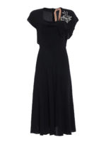 Abito misto seta con fiore gioiello