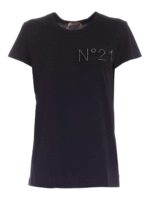 T-shirt con patch logo nera